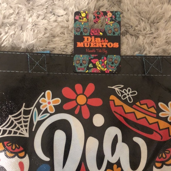 Dia De Los Muertos Day of the Dead Skull Reusable Shopping Tote Bag - Picture 3 of 6